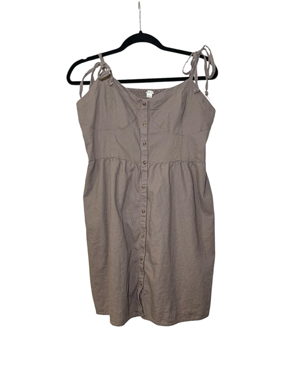 Aerie Tie Shoulder Corset Sundress Boho Linen Button Front Cottagecore Size XL - Picture 3 of 13